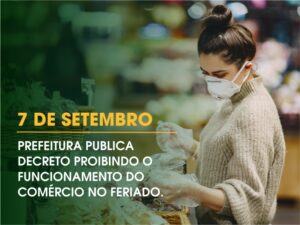 Prefeitura de Divinópolis publica decreto proibindo o funcionamento do comércio no feriado de 7 de setembro