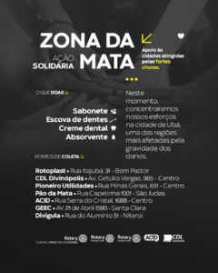 Entidades de Divinópolis se unem em campanha solidária para ajudar cidade da Zona da Mata atingida pelas chuvas