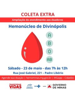 Hemominas reforça pedido de doação de sangue diante de baixo estoque e realiza coleta extra em Divinópolis neste sábado (23)